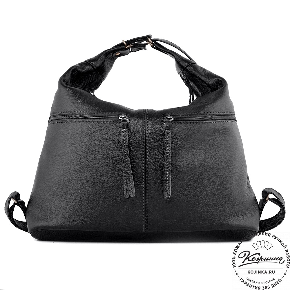  Женская кожаная сумка-трансформер "Ливадия" (черная)